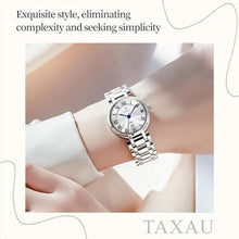 Load image into Gallery viewer, Taxau Silver Watches for Women Stainless Steel Watch Ladies Dress Watch for Small Wrist Analog Quartz Women Waterproof Watch Elegant Women s Wristwatch Female Watch with Date Number Minimalist
