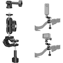 Load image into Gallery viewer, Neewer Action Camera Pole Mount with Two 360° Ball Heads 1/4" Screw Action Camera Adapter, Holder Clamp for Motorcycle Bike Handlebar, Compatible with GoPro Hero13 12 11 10 9 Max360 Insta360 DJI Osmo
