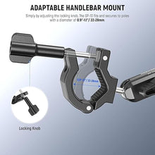 Load image into Gallery viewer, Neewer Action Camera Pole Mount with Two 360° Ball Heads 1/4" Screw Action Camera Adapter, Holder Clamp for Motorcycle Bike Handlebar, Compatible with GoPro Hero13 12 11 10 9 Max360 Insta360 DJI Osmo
