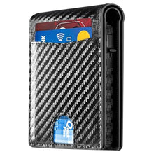 Load image into Gallery viewer, 2025 Wallet for Men - RFID Blocking [Functional &amp; Practical] Bifold Slim Minimalist Credit Card Holder Pop Up Wallet Metal Case with Cash Slot, Front Pocket with ID Window, Gift Boxed (Carbon Fiber)
