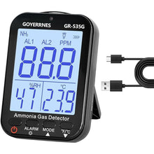 Load image into Gallery viewer, Ammonia Gas Meter Detector, NH3 Gas Monitor Sensor with Range 0-100 ppm, Portable Air Quality Detector Meter for Farm, Poultry, Pig &amp; Livestock (Rechargeable)
