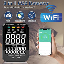 Load image into Gallery viewer, CO2 Carbon Dioxide Detector Wireless, Indoor Air Quality Monitor 3-in-1 Portable CO2 Monitor, Tester for Carbon Dioxide, Temperature &amp; Relative Humidity
