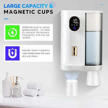Load image into Gallery viewer, Automatic Mouthwash Dispenser for Bathroom,20.29 Fl Oz Smart MouthWash Dispenser for Kids and Adult with Magnetic Cups, 4 Dispensing Levels,LED Screen,Wall Mounted Dispenser,USB Rechargeable
