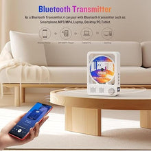 Load image into Gallery viewer, Desktop CD Player with Speakers, Oilsky CD Players for Home, Bluetooth 5.3 CD Player with Hi-Fi Stereo Sound,Remote Control,LED Display,Dust Cover,Supports CD/Bluetooth/TF Card/USB/AUX for Home
