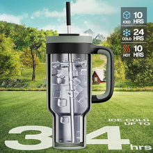 Load image into Gallery viewer, 40 oz Tumbler with Handle, 2-in-1 Straw and Sip Lid, Leakproof, Dishwasher Safe, Insulated Stainless Steel Travel Coffee Mug, Keeps Cold for 34 Hours, Fits in Car Cup Holder (Agave)
