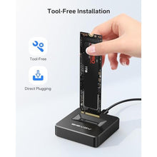 Load image into Gallery viewer, ACASIS NVME SSD Reader Adapter, Aluminium Alloy Housing Fast Heat Dissipation, NVME to USB Docking Station, M.2 SSD to USB Adapter 10Gbps, Support M.2 (M Key) NVMe SSD and (B+M Key) SATA-Based SSD
