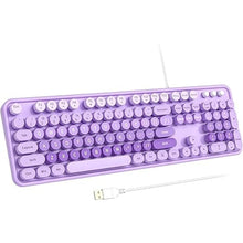 Load image into Gallery viewer, Large Print Keyboard, USB Wired Computer Keyboard, Full Size Keyboard with Number Pad for PC Laptop Desktop Windows 7 8 10 11 (Purple Colorful)
