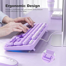 Load image into Gallery viewer, Large Print Keyboard, USB Wired Computer Keyboard, Full Size Keyboard with Number Pad for PC Laptop Desktop Windows 7 8 10 11 (Purple Colorful)
