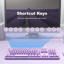 Load image into Gallery viewer, Large Print Keyboard, USB Wired Computer Keyboard, Full Size Keyboard with Number Pad for PC Laptop Desktop Windows 7 8 10 11 (Purple Colorful)
