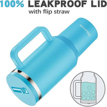 Load image into Gallery viewer, 40 oz Tumbler with Handle and Flip Straw Lid - Upgraded Insulated Traveler Tumblers with Lids Straws Vacuum Leak Proof Stainless Steel 40oz Cup Mug Gifts for Men Women Him Her (Pool)
