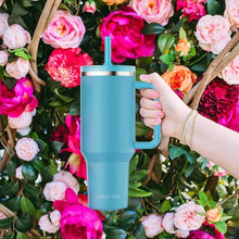 Load image into Gallery viewer, 40 oz Tumbler with Handle and Flip Straw Lid - Upgraded Insulated Traveler Tumblers with Lids Straws Vacuum Leak Proof Stainless Steel 40oz Cup Mug Gifts for Men Women Him Her (Pool)
