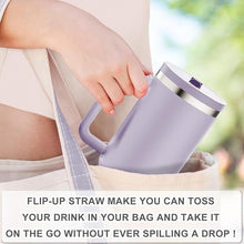 Load image into Gallery viewer, 40 oz Tumbler with Handle and Flip Straw Lid - Upgraded Insulated Traveler Tumblers with Lids Straws Vacuum Leak Proof Stainless Steel 40oz Cup Mug Gifts for Men Women Him Her (Orchid)

