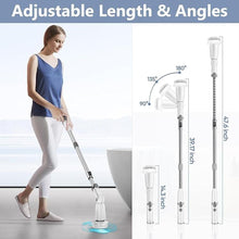 Load image into Gallery viewer, Electric Spin Scrubber Brush Cordless Shower Scrubber with Long Handle, 8 Brush Heads &amp; 3 Adjustable Angles, Dual Speed Electric Scrubber for Cleaning, Automatic Cleaning Brush for Bathroom Tub Tile
