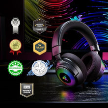 Load image into Gallery viewer, Razer Kraken V4 Wireless Gaming Headset: 2.4GHz, Bluetooth, USB - Super Wideband Mic - 40 mm Drivers - 9 Zone RGB Lighting - for PC, Mac, PS5, Nintendo Switch, Steam Deck, Smartphone - Black

