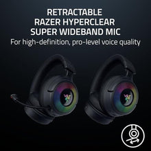 Load image into Gallery viewer, Razer Kraken V4 Wireless Gaming Headset: 2.4GHz, Bluetooth, USB - Super Wideband Mic - 40 mm Drivers - 9 Zone RGB Lighting - for PC, Mac, PS5, Nintendo Switch, Steam Deck, Smartphone - Black
