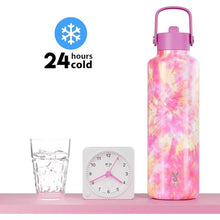 Load image into Gallery viewer, Meoky Water Bottle with Straw for Women: 24 oz Stainless Steel Insulated Water Bottle BPA-Free for Home Office Sports - Girlfriend Wife Mom, Sakura
