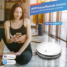 Load image into Gallery viewer, Robot Vacuum and Mop, 2 in 1 Robotic Vacuum Cleaner with Schedule, App/Voice, Slim Mopping Vacuum Robot with Watertank and Dustbin, Self-Charging, Easy of Use, Ideal for Hard Floor, Pet Hair, Carpet
