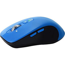 Load image into Gallery viewer, Wireless Bluetooth Mouse (USB + BT1 + BT2), Full Size, 4-Way Scrolling, Multi-Device Silent Mouse for Computer, Laptop, iPad, MacBook (Blue)
