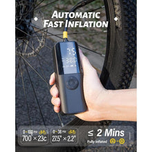 Load image into Gallery viewer, BG01 Portable Bike Tire Air Pump for Presta, Schrader, Dunlop Valve, Fast Inflation 150Psi Electric Bicycle Inflator with Digital Pressure Gauge Suitable for Road Bike, Mountain Bike, E-Bike
