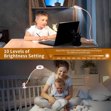 Load image into Gallery viewer, iZELL Desk Lamp, [3 Color Modes &amp; 10 Brightness] LED Reading Light with Clamp, Flexible Gooseneck Book Light for Kids Reading Book in Bed at Night Clip on Table, Headboard, Dorm - 15.8‘’ Pink
