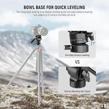 Load image into Gallery viewer, NEEWER Tripod Fluid Head with +/-7° Leveling Base (?48mm), Metal Mini Pan Tilt Video Head Mount with Arca Type QR Plate, Telescopic Handle for Compact Video Camera DSLR Camera, Max Load 11lb/5kg, GM35

