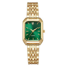 Load image into Gallery viewer, BESTKANG Watches for Women Wrist Watches Steel Strap Womens Watch Casual Fashion Simple Square Quartz Wristwatch (Gold-Green)
