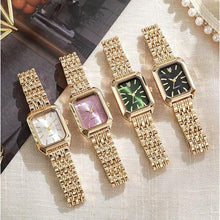 Load image into Gallery viewer, BESTKANG Watches for Women Wrist Watches Steel Strap Womens Watch Casual Fashion Simple Square Quartz Wristwatch (Gold-Green)
