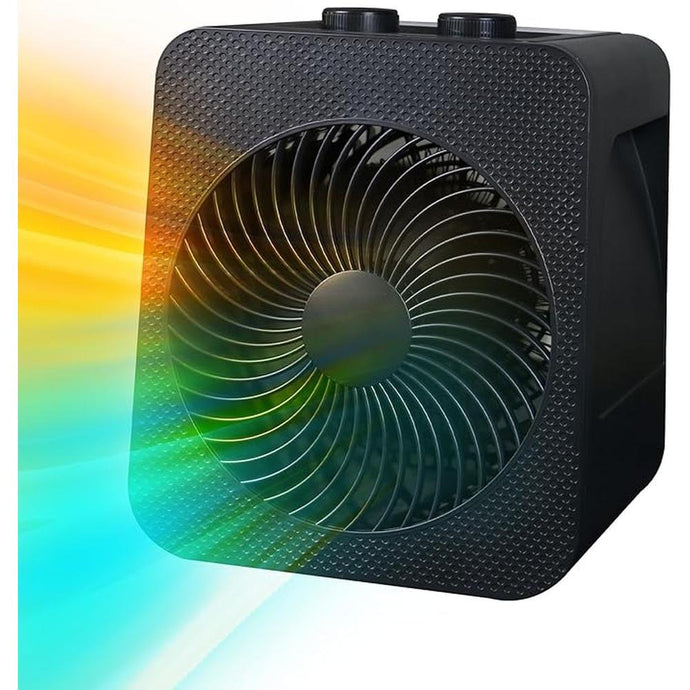 2 in 1 Heater and Fan Combo, 1500W Portable Heaters for Indoor Use with 4 Modes, Tip-over & Overheat Protections, Desk Space Heater and Fan Combo for Office Home Bedroom