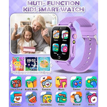 Load image into Gallery viewer, TGFBH Kids Smart Watch for Girls Age 5-12 Toys with 26 Games 2 Screen Protectors HD Touchscreen Video Camera Music Player Pedometer Learn Card Audiobook Toddler Watches Boys Birthday Gifts (Purple)
