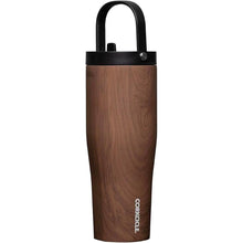 Load image into Gallery viewer, Corkcicle Go Cup XL Insulated Tumbler with Lid and Straw, Walnut Wood, 30 oz – Reusable Water Bottle Keeps Beverages Cold for 12hrs – Cupholder Friendly Tumbler, Leak-Proof Design
