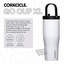 Load image into Gallery viewer, Corkcicle Go Cup XL Insulated Tumbler with Lid and Straw, Gloss White, 30 oz – Reusable Water Bottle Keeps Beverages Cold for 12hrs – Cupholder Friendly Tumbler, Leak-Proof Design
