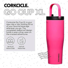 Load image into Gallery viewer, Corkcicle Go Cup XL Insulated Tumbler with Lid and Straw, Dragonfuit, 30 oz – Reusable Water Bottle Keeps Beverages Cold for 12hrs – Cupholder Friendly Tumbler, Leak-Proof Design
