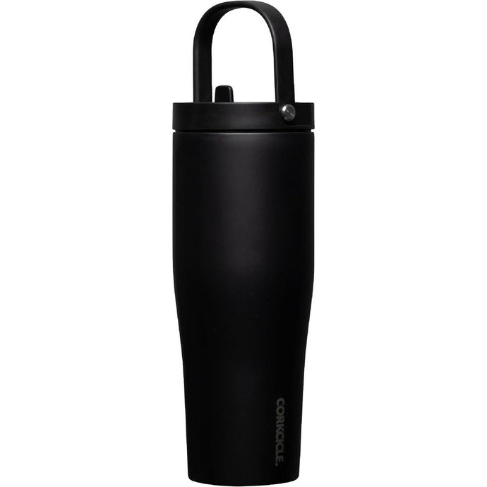 Corkcicle Go Cup XL Insulated Tumbler with Lid and Straw, Matte Black, 30 oz – Reusable Water Bottle Keeps Beverages Cold for 12hrs – Cupholder Friendly Tumbler, Leak-Proof Design