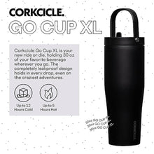 Load image into Gallery viewer, Corkcicle Go Cup XL Insulated Tumbler with Lid and Straw, Matte Black, 30 oz – Reusable Water Bottle Keeps Beverages Cold for 12hrs – Cupholder Friendly Tumbler, Leak-Proof Design
