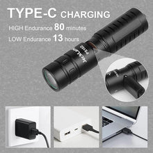 Load image into Gallery viewer, Rechargeable Keychain Flashlight, 180 Lumens EDC Pocket Flashlight, Tiny LED Flashlight with Built-in Battery for Everyday Carry, Camping, Emergency, Black
