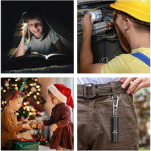 Load image into Gallery viewer, Rechargeable Keychain Flashlight, 180 Lumens EDC Pocket Flashlight, Tiny LED Flashlight with Built-in Battery for Everyday Carry, Camping, Emergency, Black
