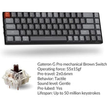 Load image into Gallery viewer, Keychron K6 Mechanical Keyboard 65% Compact 68 Key Wireless Gaming Keyboard, RGB Backlight Bluetooth 5.1/Wired Keyboard Compatible with Mac Windows, Gateron G Pro Brown Switch
