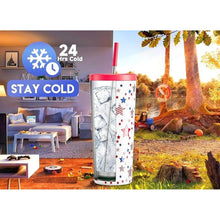 Load image into Gallery viewer, Meoky 24 oz Insulated Tumbler with Lid and Straw, Stainless Steel Vacuum Insulated Tumbler, Keeps Cold for 24 Hours, 100% Leak Proof, Fits in Car Cup Holder (Star)

