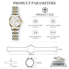 Load image into Gallery viewer, Taxau Womens Silver Watch Gold Waterproof Watches for Women Ladies Watches for Small Wrists Womens Watch with Day Date Number Dress Stainless Steel Analog Lady s Wrist Watches reloj para Mujer
