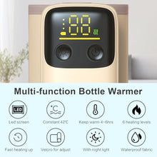 Load image into Gallery viewer, AGWIM Portable Baby Bottle Warmer for Breastmilk or Formula - Fast Heating, Leak-Proof, 18W Fast Charging, Nightlight, Temperature Display, Can Use While Charging, 6000mAh, Gold
