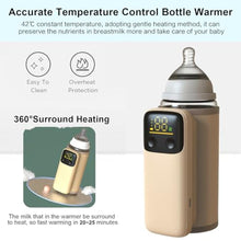 Load image into Gallery viewer, AGWIM Portable Baby Bottle Warmer for Breastmilk or Formula - Fast Heating, Leak-Proof, 18W Fast Charging, Nightlight, Temperature Display, Can Use While Charging, 6000mAh, Gold
