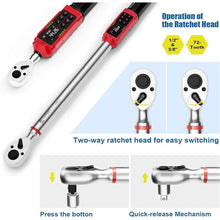 Load image into Gallery viewer, 3/8&quot; &amp; 1/2&quot; Digital Torque Wrench Set, (0.66-44.3 Ft.lb/0.9-60 Nm) &amp; (3.8-250.8 Ft.lb/5.1-340 Nm), 8Pcs Electronic Torque Wrench Set with Vibration Handle, ±1% Accuracy for Bike, Moto, Car
