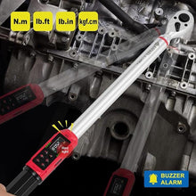 Load image into Gallery viewer, 3/8&quot; &amp; 1/2&quot; Digital Torque Wrench Set, (0.66-44.3 Ft.lb/0.9-60 Nm) &amp; (3.8-250.8 Ft.lb/5.1-340 Nm), 8Pcs Electronic Torque Wrench Set with Vibration Handle, ±1% Accuracy for Bike, Moto, Car
