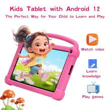 Load image into Gallery viewer, 7 inch Kids Tablet, Android Tablet for Kids, 4GB RAM+32GB ROM+1TB Expand, Toddler Tablets with Shockproof Case, Parental Contral, 1024*600 IPS Screen, 3000mAh Battery, Educational, Games, Pink
