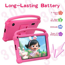 Load image into Gallery viewer, 7 inch Kids Tablet, Android Tablet for Kids, 4GB RAM+32GB ROM+1TB Expand, Toddler Tablets with Shockproof Case, Parental Contral, 1024*600 IPS Screen, 3000mAh Battery, Educational, Games, Pink
