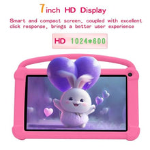 Load image into Gallery viewer, 7 inch Kids Tablet, Android Tablet for Kids, 4GB RAM+32GB ROM+1TB Expand, Toddler Tablets with Shockproof Case, Parental Contral, 1024*600 IPS Screen, 3000mAh Battery, Educational, Games, Pink
