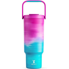 Load image into Gallery viewer, Meoky 40 oz Tumbler with Handle and Straw, Insulated Water Bottle, Stainless Steel Travel Mug, Keeps Cold for 34 Hours, 100% Leak Proof, Fits in Car Cup Holder (Marshmallow)
