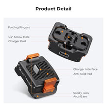 Load image into Gallery viewer, K&amp;F Concept Charging Adapter Base for DJI Osmo Pocket 3, Desktop Type-C Charging Dock Fit Arca-Swiss Standard, with 1/4 Screw Hole/Folding Finger, Aluminum Alloy Bracket
