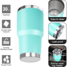 Load image into Gallery viewer, 30 oz Tumbler with Lids and Straws Double Wall Vacuum Insulated Tumbler Cup,Stainless Steel Leak-proof Thermal Tumbler Powder Coated Travel Coffee Mug for Cold and Hot Drinks,Teal
