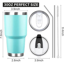 Load image into Gallery viewer, 30 oz Tumbler with Lids and Straws Double Wall Vacuum Insulated Tumbler Cup,Stainless Steel Leak-proof Thermal Tumbler Powder Coated Travel Coffee Mug for Cold and Hot Drinks,Teal
